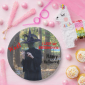 Heks in een Paniek in de Bossen Fun Halloween Papieren Bordje (Feest)