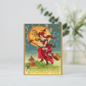heks in een Rode Dress of is dat duivel Briefkaart (Staand voorkant)