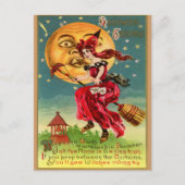 heks in een Rode Dress of is dat duivel Briefkaart (Voorkant)