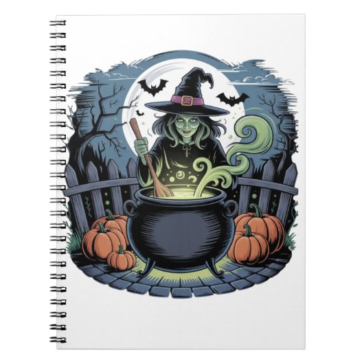 Heks in het Cauldron Notitieboek (Voorkant)