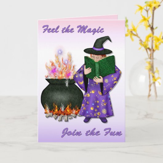 Heks in Opleiding Kaart (Gele Bloem)