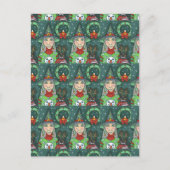 HEKS IN SNEEUWMAN TRUI, ZWARTE KAT XMAS HALLOWEEN FEESTDAGENKAART (Voorkant)