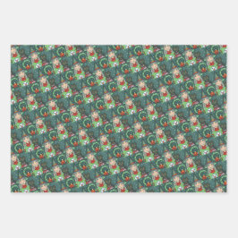 HEKS IN SNEEUWMAN TRUI, ZWARTE KAT XMAS HALLOWEEN INPAKPAPIER VEL