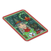 HEKS IN SNEEUWMAN TRUI, ZWARTE KAT XMAS HALLOWEEN MAGNEET (Rechterzijde)