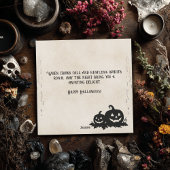  heks in spookhuis pompoenen vleermuis gotisch feestdagenkaart