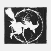 Heks in vlucht fleece deken (Voorkant (Horizontaal))