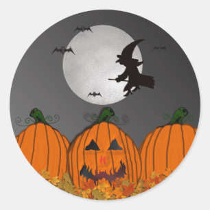 Heks in Vlucht Halloween Stickers
