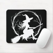 Heks in vlucht Mousepad Muismat (Met muis)