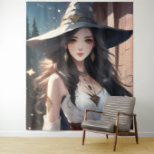 heks in witte kunst aan de muur wandkleed (In situ)