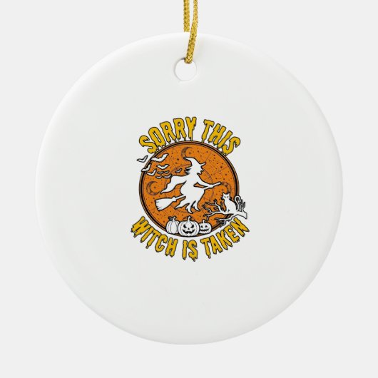 Heks Is Genomen Halloween Pompoenen Kat_1 Keramisch Ornament (Voorkant)