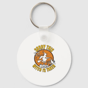 Heks Is Genomen Halloween Pompoenen Kat_1 Sleutelhanger