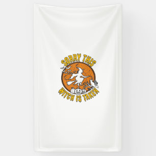 Heks Is Genomen Halloween Pompoenen Kat_1 Spandoek