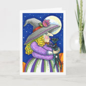 HEKS IS SMITTEN MET KITTEN, ZWARTE KAT KUS Vers Feestdagen Kaart (Voorkant)