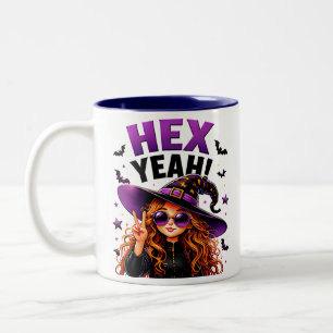 Heks Ja Leuk Heks Halloween Magische Citaat Tweekleurige Koffiemok