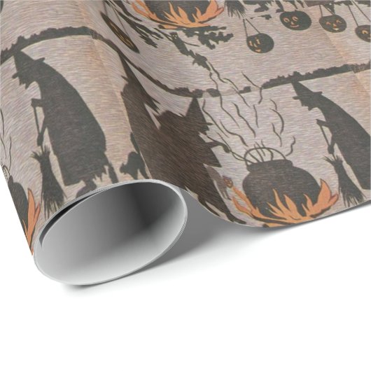 Heks Jack O' Lantern Cauldron Uil Cadeaupapier (Rol Hoek)