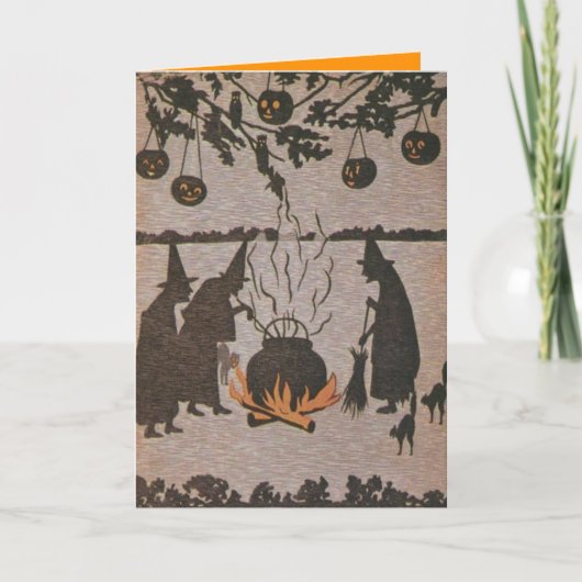 Heks Jack O' Lantern Cauldron Uil Kaart (Voorkant)