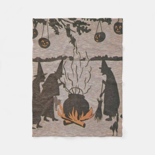 Heks Jack O' Lantern Ketel Uil Fleece Deken (Voorkant)