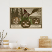 Heks Jack O' Lantern Pompoen Kobold Poster (Keuken)