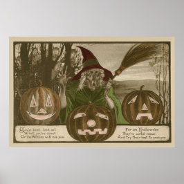 Heks Jack O' Lantern Pompoen Kobold Poster