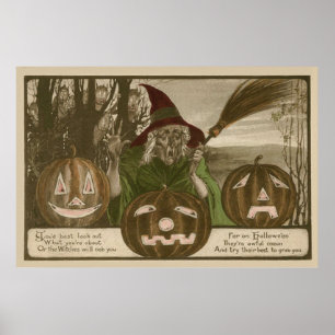 Heks Jack O' Lantern Pompoen Kobold Poster