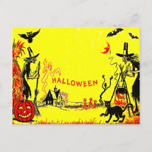 Heks Jack O' Lantern Uil Spookhuis Geest Griezeltu Briefkaart