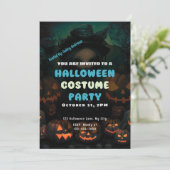  heks Jack-O' Lanterns  Halloween Kaart (Staand voorkant)