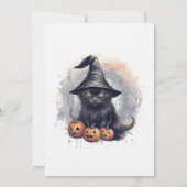 Heks Jack-O-Lanterns Halloween Kostuum Feest Kaart (Achterkant)