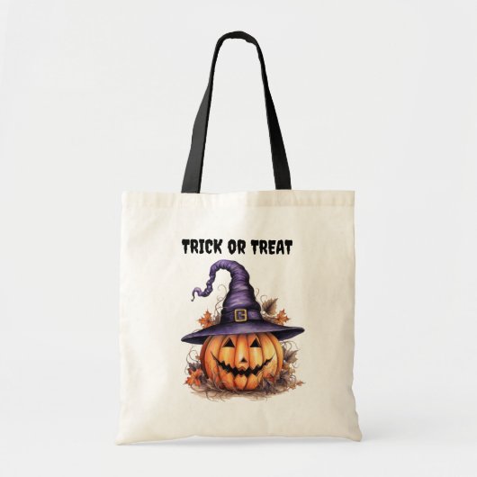Heks Jack o'Lantern Kinder Halloween Tote Bag (Voorkant)