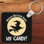 Heks kan maar beter mijn Snoep hebben! Sleutelhanger (Achterkant)