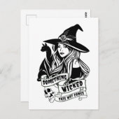 Heks Kat en Skulls Wicked Briefkaart (Voorkant / Achterkant)