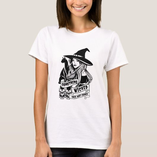 Heks Kat en Skulls Wicked T-shirt (Voorkant)