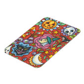 HEKS, KAT, GEEST, KLEURRIJKE HALLOWEEN FOLK GARDEN MAGNEET (Linkerzijde)