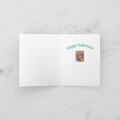 HEKS, KAT, SPOOK, KLEURRIJKE HALLOWEEN VOLKSTUIN FEESTDAGEN KAART (Binnen)