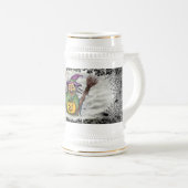 Heks, Kat, Vleermuis en Pompoen, Gelukkig Hallowee Bierpul (Voorkant rechts)