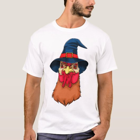 Heks Kip Grappig Halloween Horror Schrikbarend T-shirt (Voorkant)