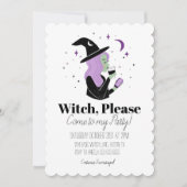 Heks, kom alsjeblieft naar mijn feestje kaart (Voorkant)