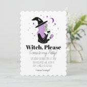 Heks, kom alsjeblieft naar mijn feestje kaart (Staand voorkant)