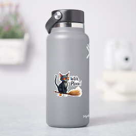 "Heks, kom op!" Coole zwarte kat op bezemsteel Hal Sticker