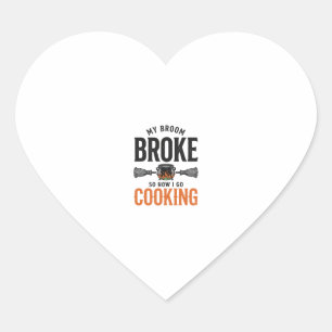Heks Kookt Mijn Bezem Gebroken Grappig Vintage_1 Hart Sticker