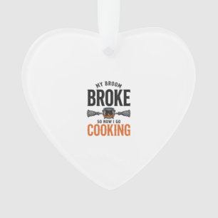 Heks Kookt Mijn Bezem Gebroken Grappig Vintage_1 Ornament