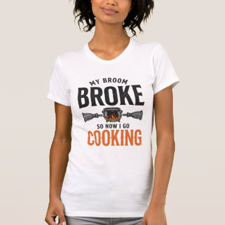 Heks Kookt Mijn Bezem Gebroken Grappig Vintage_1 T-shirt