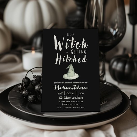 Heks krijgt gehakte Herfst Vrijgezellenfeest zwart Kaart