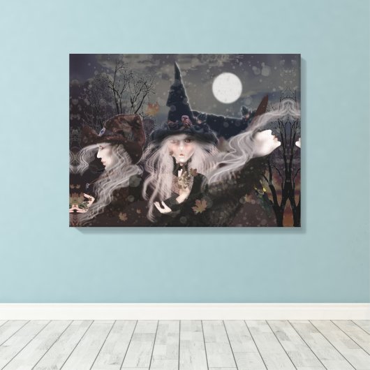 Heks Kunst/Fantasie Heksen/Drie Heks Zusters Canvas Afdruk (Insitu (Houten vloer))