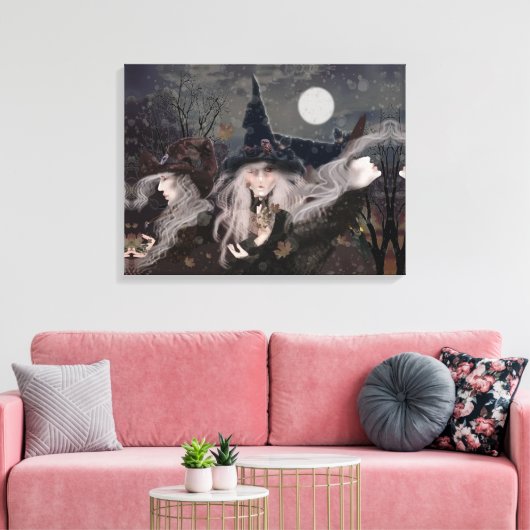Heks Kunst/Fantasie Heksen/Drie Heks Zusters Canvas Afdruk (Insitu (Woonkamer))