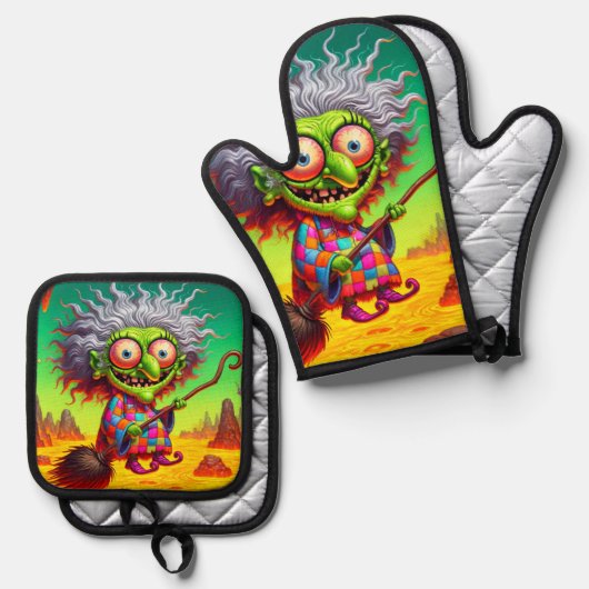 Heks Kunst Ovenwant & Pannenlap Set (Voorkant / Achterkant)