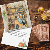 heks leest tarot en Schattigee zwarte kat gothic Kaart