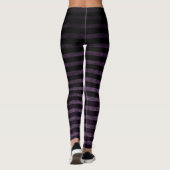 Heks Leggings Zwart & Paarse Grunge Ombre Stripes (Achterkant)