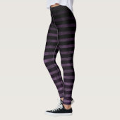 Heks Leggings Zwart & Paarse Grunge Ombre Stripes (Links)