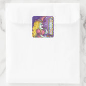 HEKS LIPSTICK, PARFUM & NAGELLAK, GRAPPIG SCHATTIG VIERKANTE STICKER (Tas)