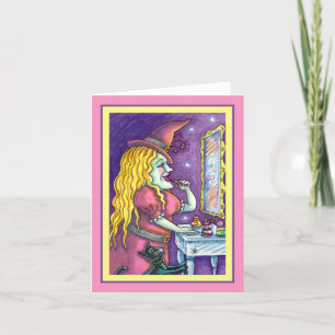 HEKS LIPSTICK, PARFUM & NAGELLAK, GRAPPIGE Blank Feestdagen Kaart